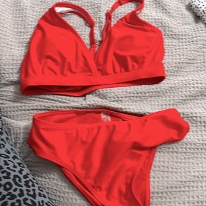 Bright red bakini